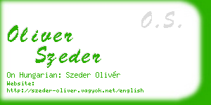 oliver szeder business card